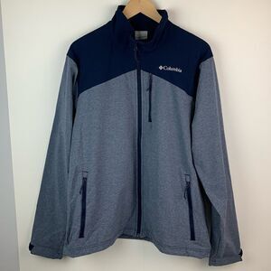 Columbia Men's Blue Cruiser Valley Softshell Jacket full zip Large lightweight